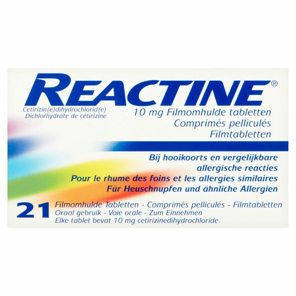 Reactine Hooikoorts 10mg 21 tabletten