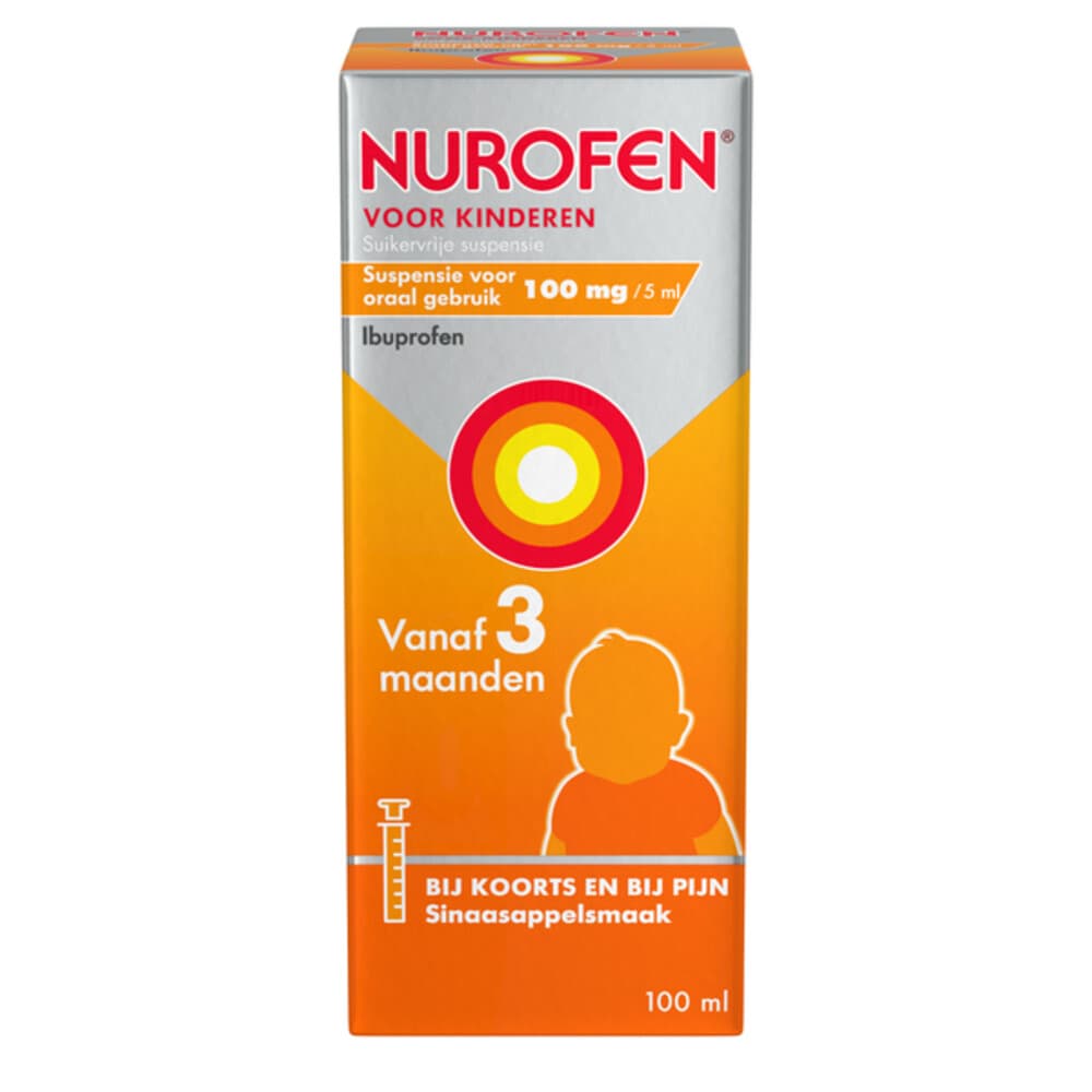 Nurofen Suspensie voor Kinderen Suikervrij 100 mg/5 ml 100 ml