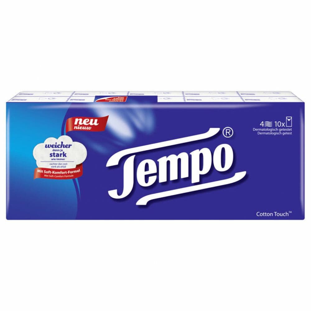 10x Tempo Original 4-laags Zakdoekjes 10 stuks