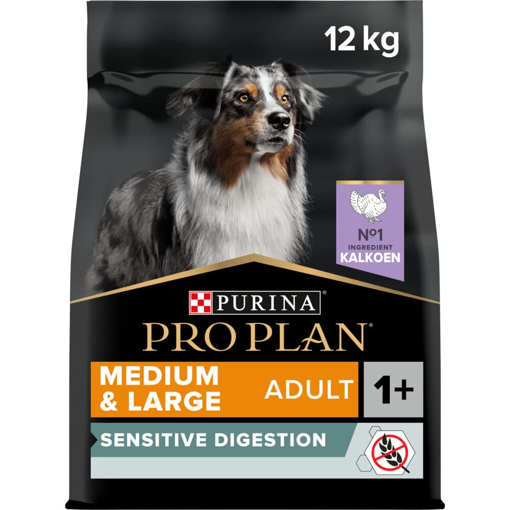 Pro Plan Hondenvoer Droog Adult Medium&Large Sensitive Digestion Graanvrij Kalkoen 12 kg