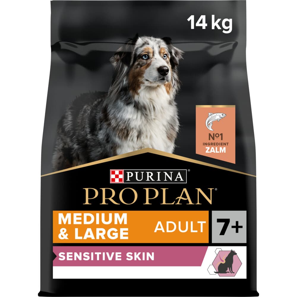 Pro Plan Hondenvoer Droog Adult 7+ Medium&Large Sensitive Skin Zalm 14 kg
