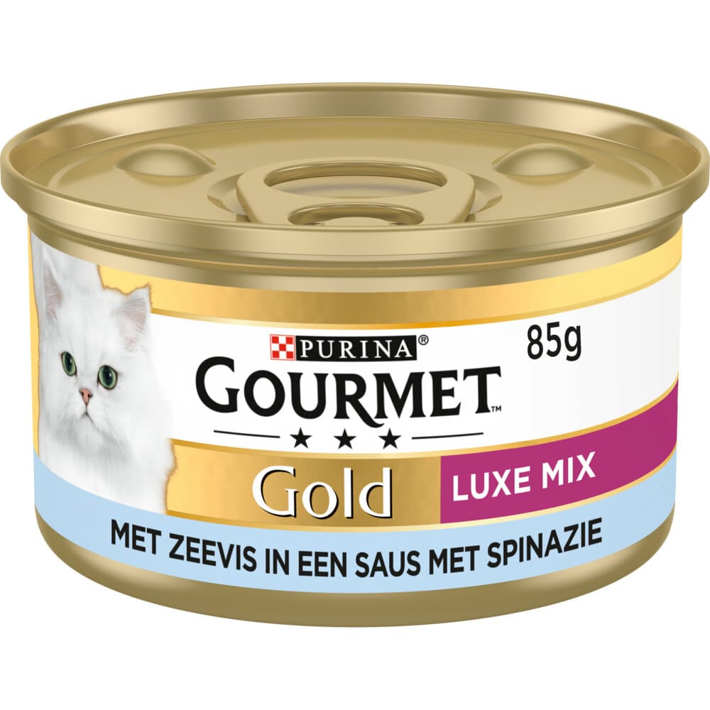 Gourmet Gold Kattenvoer Nat Luxe Mix Zeevis - Spinazie 85 gr