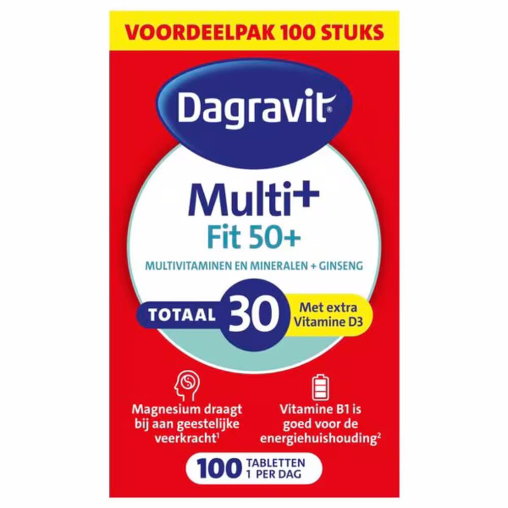 Gratis Verzending: 2x Dagravit Totaal 30 Vitaal 50+ 100 tabletten