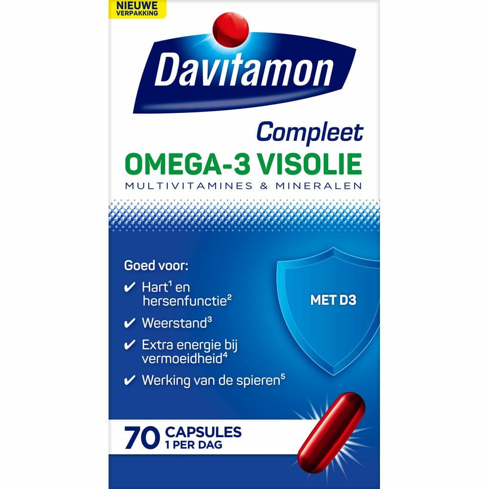 Gratis Verzending: Davitamon Compleet Omega-3 Visolie 70 capsules