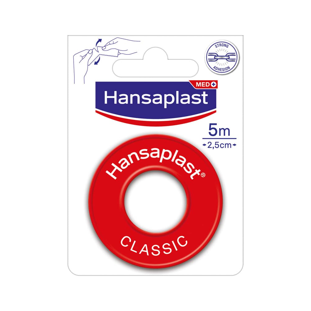 2x Hansaplast Hechttape Classic 5 m x 2,5 cm