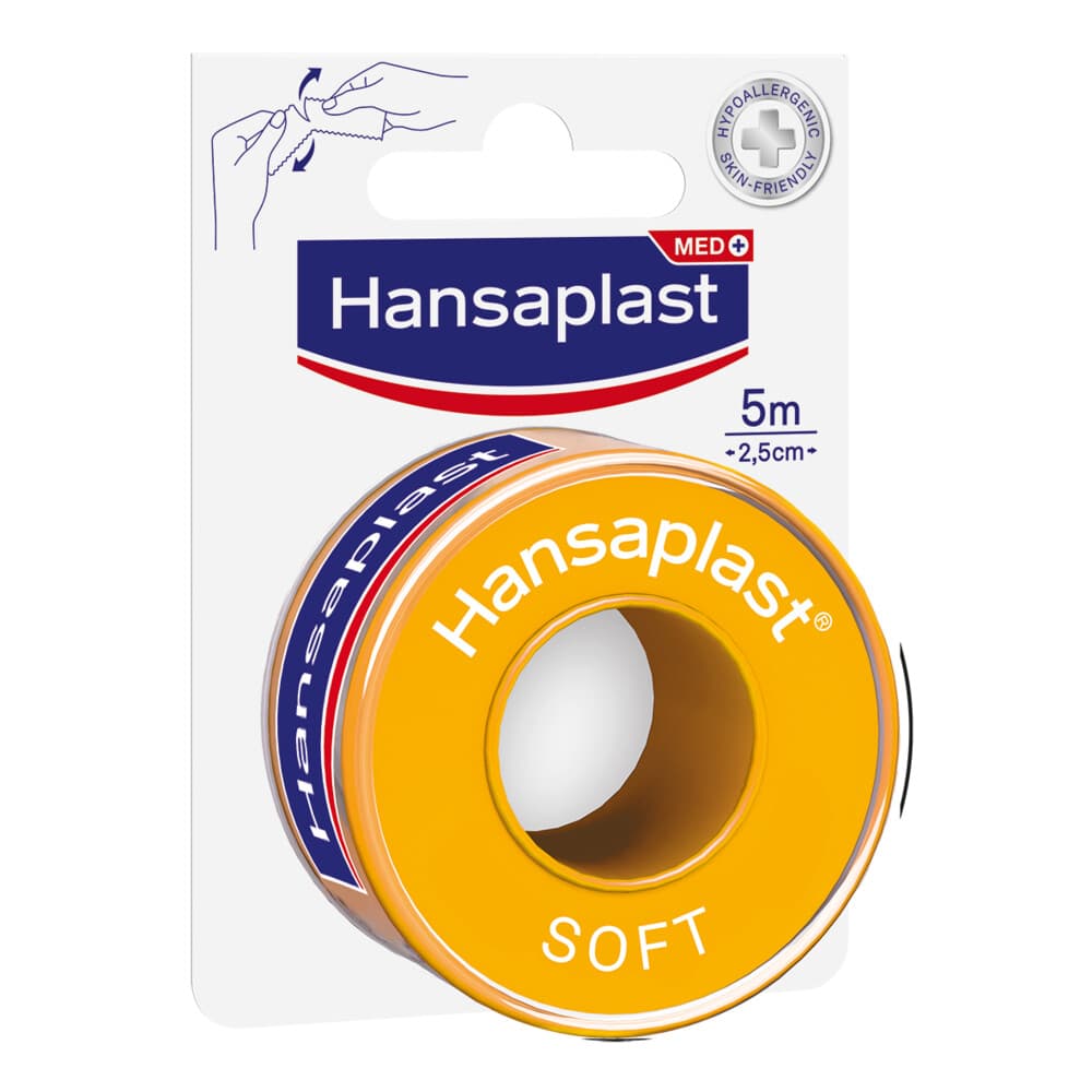 2e halve prijs: Hansaplast Hechtpleister Soft 5 m x 2,5 cm