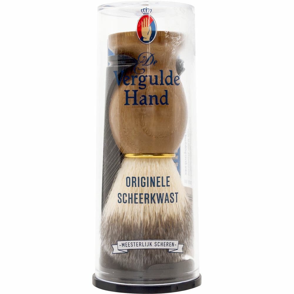 3x Vergulde Hand Originele Scheerkwast