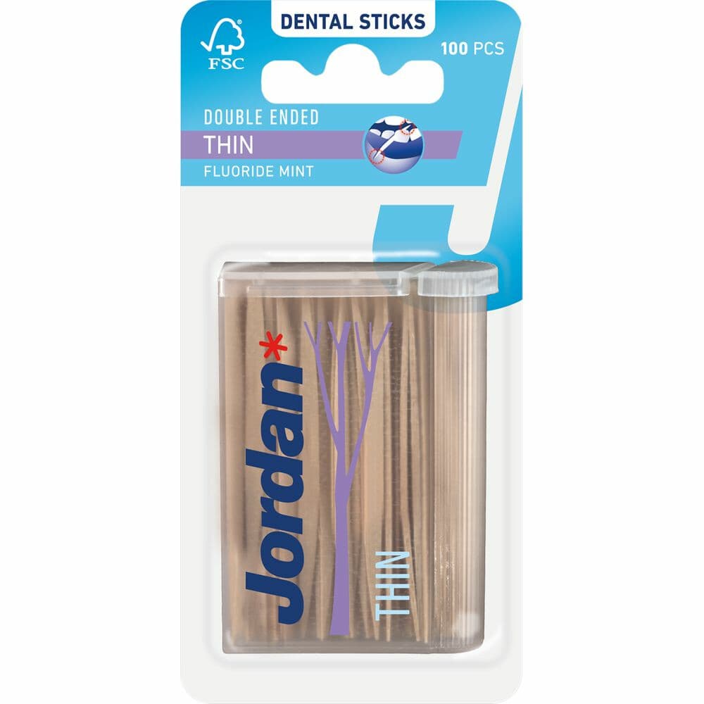 Jordan Tandenstokers Double Ended Thin 100 stuks