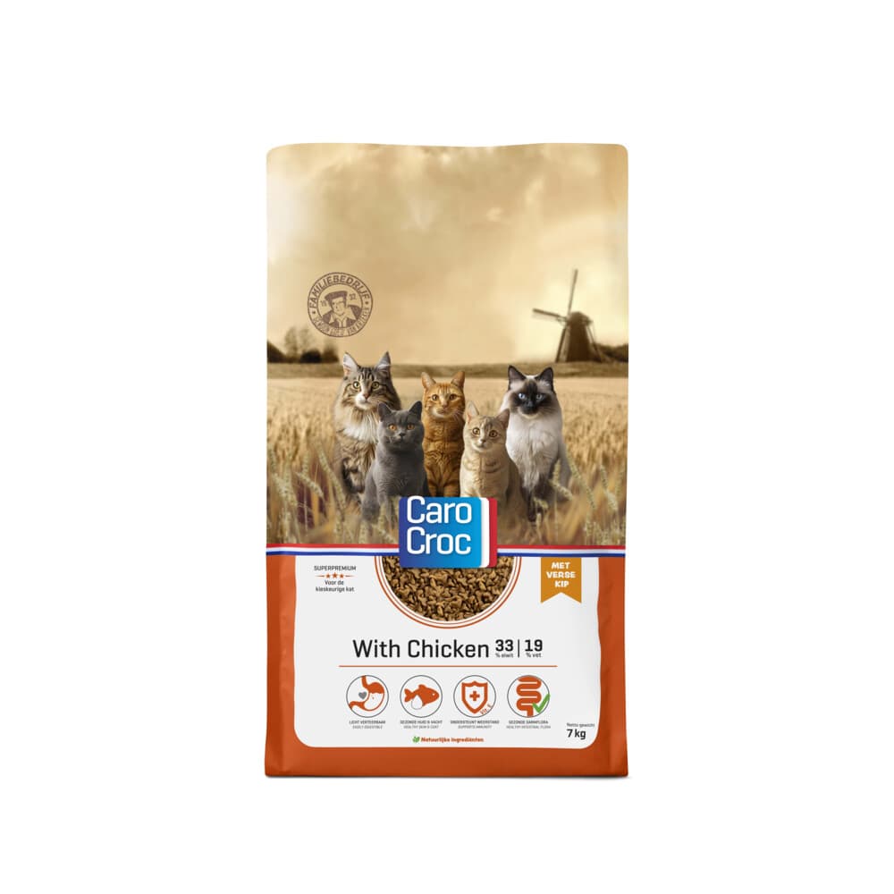 CaroCroc Kattenvoer Droog met Kip 7 kg