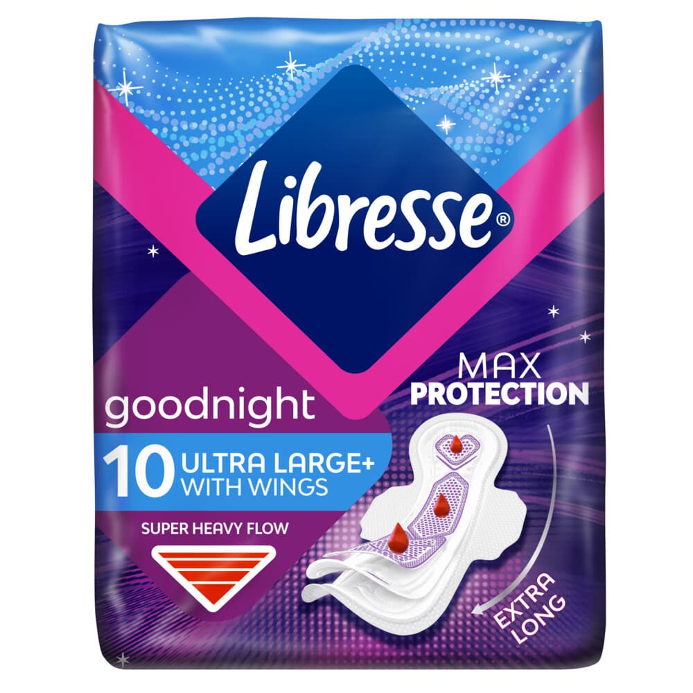Libresse Ultra Goodnight Maandverband met Vleugels 10 stuks
