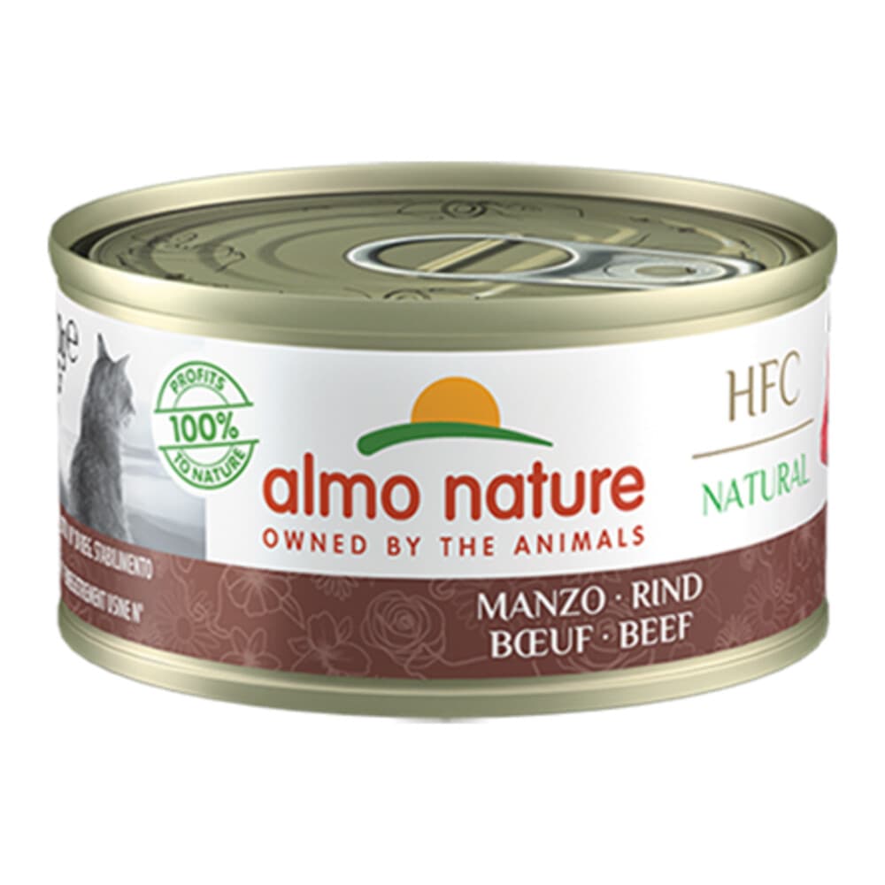 48x Almo Nature HFC Natural Kattenvoer Nat Blikje Rund 70 gr