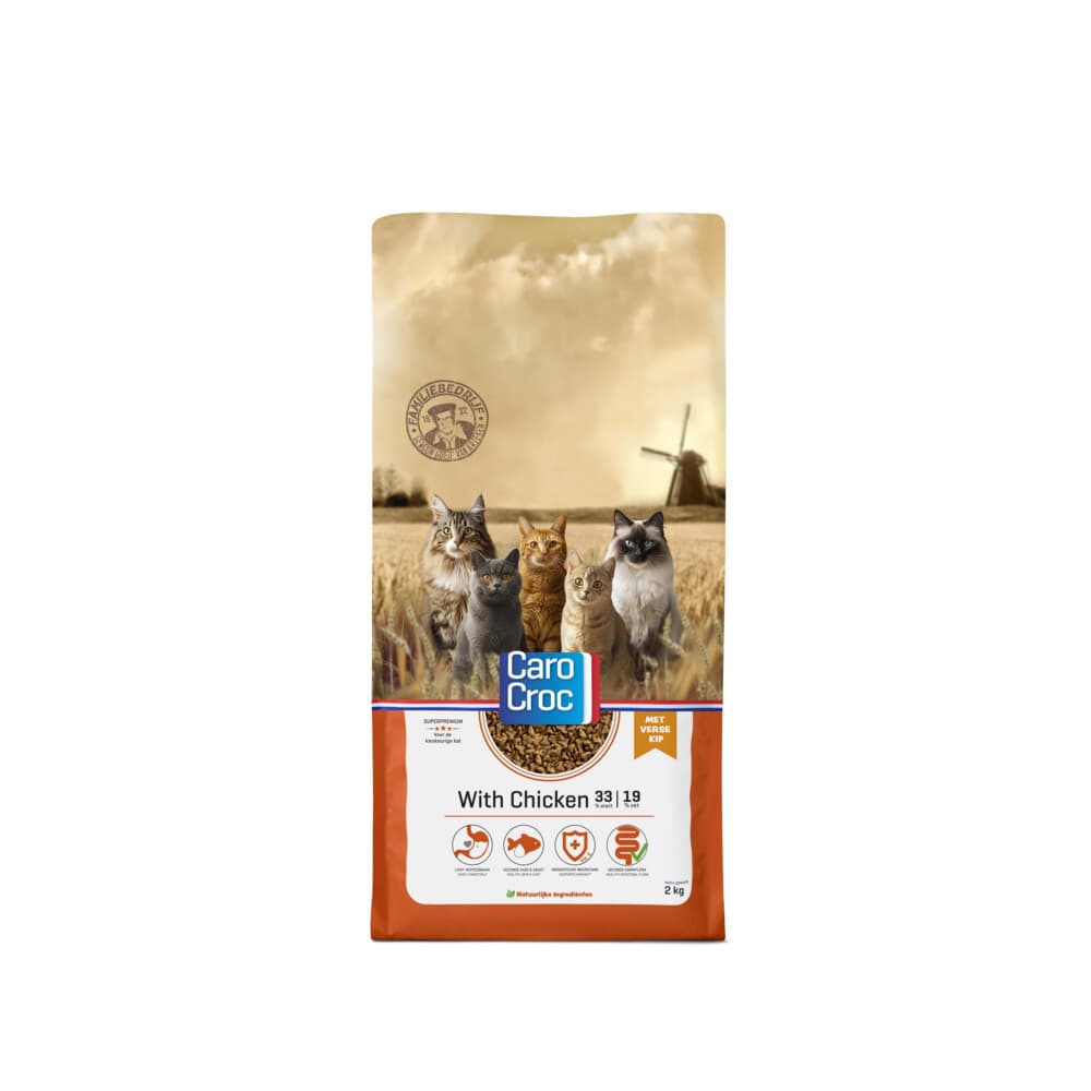 CaroCroc Kattenvoer Droog met Kip 2 kg
