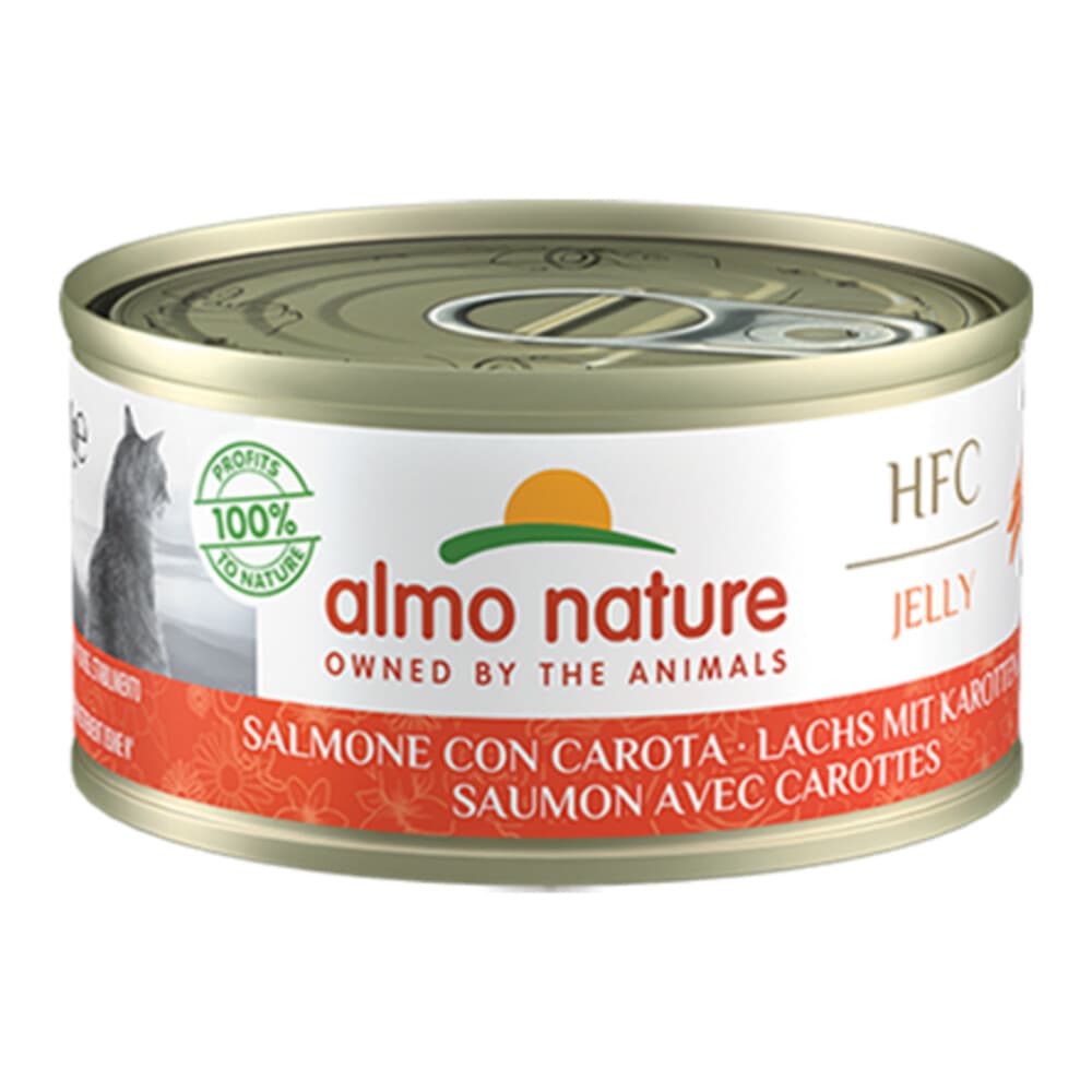 48x Almo Nature HFC Jelly Kattenvoer Nat Zalm&Wortel 70 gr