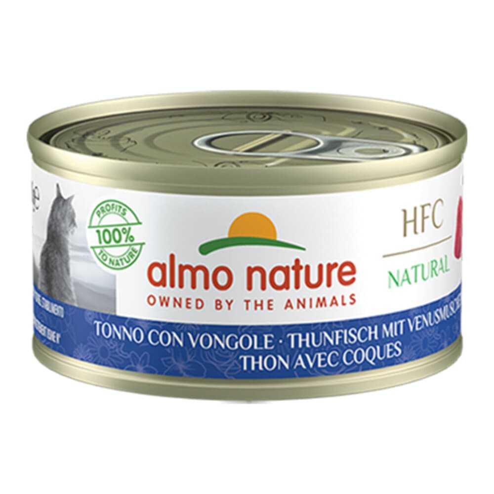 48x Almo Nature HFC Natural Kattenvoer Nat Blikje Tonijn&Mosselen 70 gr