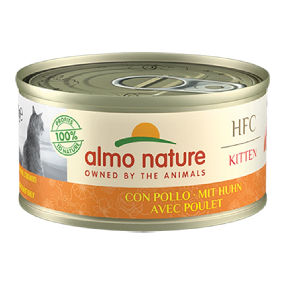 48x Almo Nature HFC Complete Kattenvoer Nat Kitten Kip 70 gr