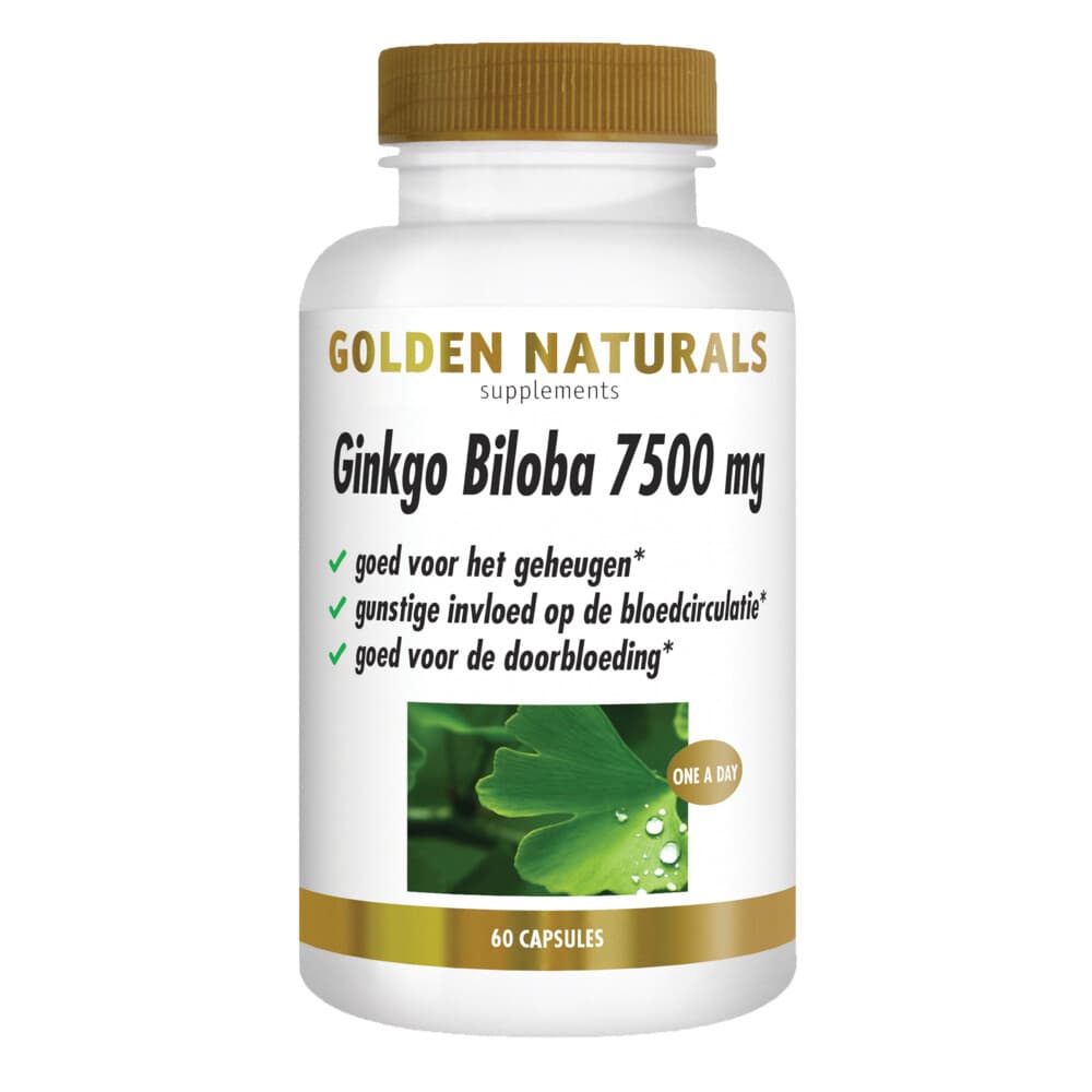Gratis Verzending: 2x Golden Naturals Ginkgo Biloba 7500mg 60 capsules