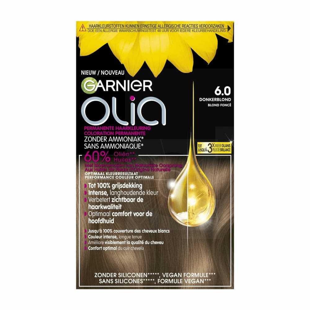 6x Garnier Olia Permanente Crèmekleuring 6.0 Donkerblond