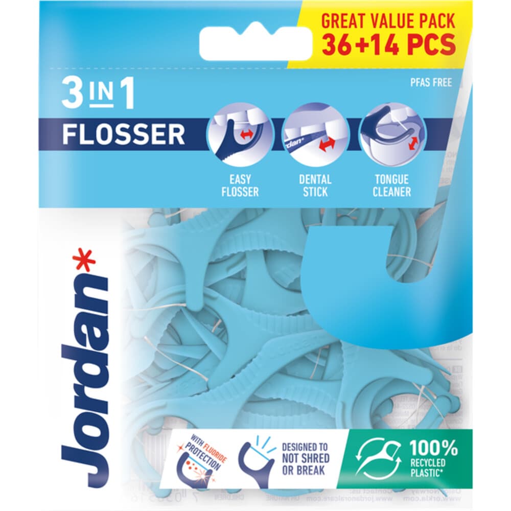 3x Jordan Flosser 3-in-1 50 stuks