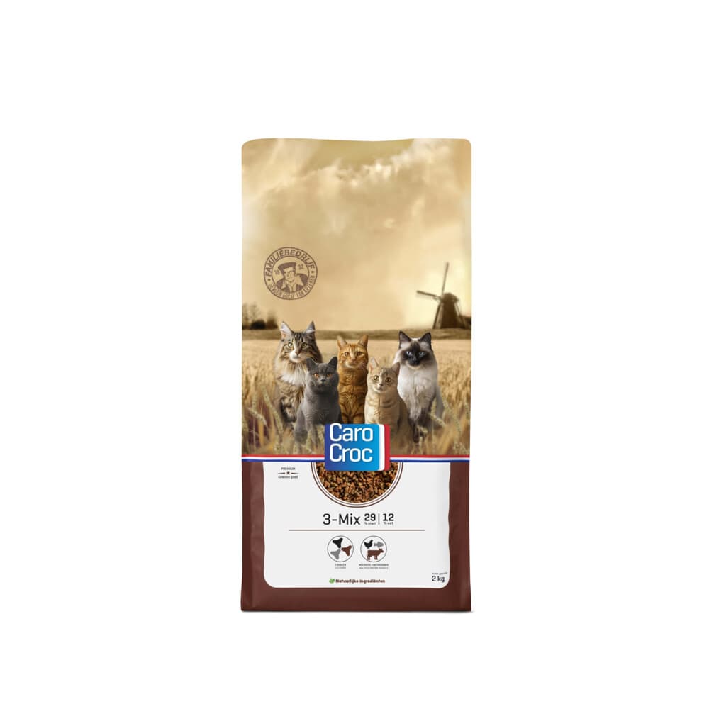 CaroCroc Kattenvoer Droog 3-mix 2 kg