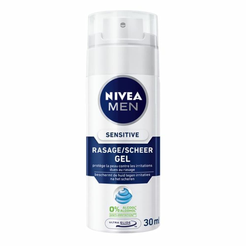 3x NIVEA Men Scheergel Sensitive Mini 30 ml