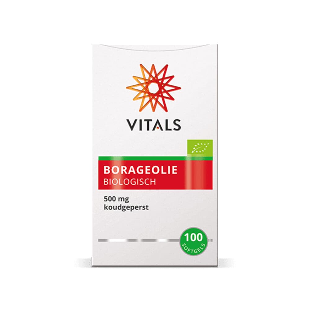 Gratis Verzending: Vitals Borageolie Biologisch 100 softgels