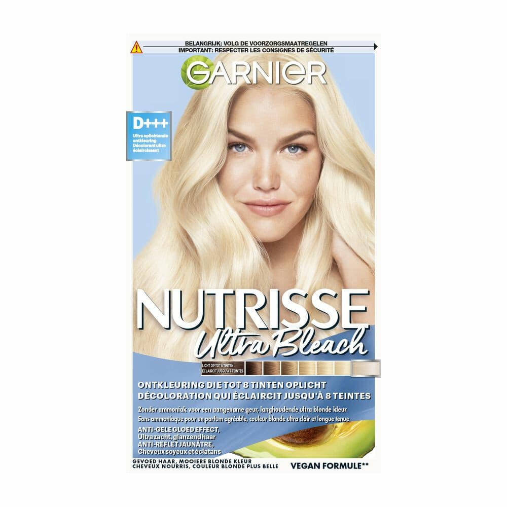 1+1 gratis: Garnier Nutrisse Ultra Bleach Oplichtende Ontkleuring D+++ Ultra Puur Blond