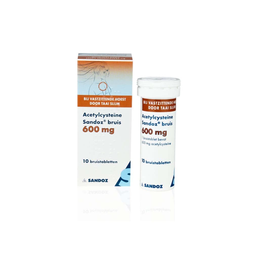 Sandoz Acetylcysteine 600mg bruistablet 10 bruistabletten