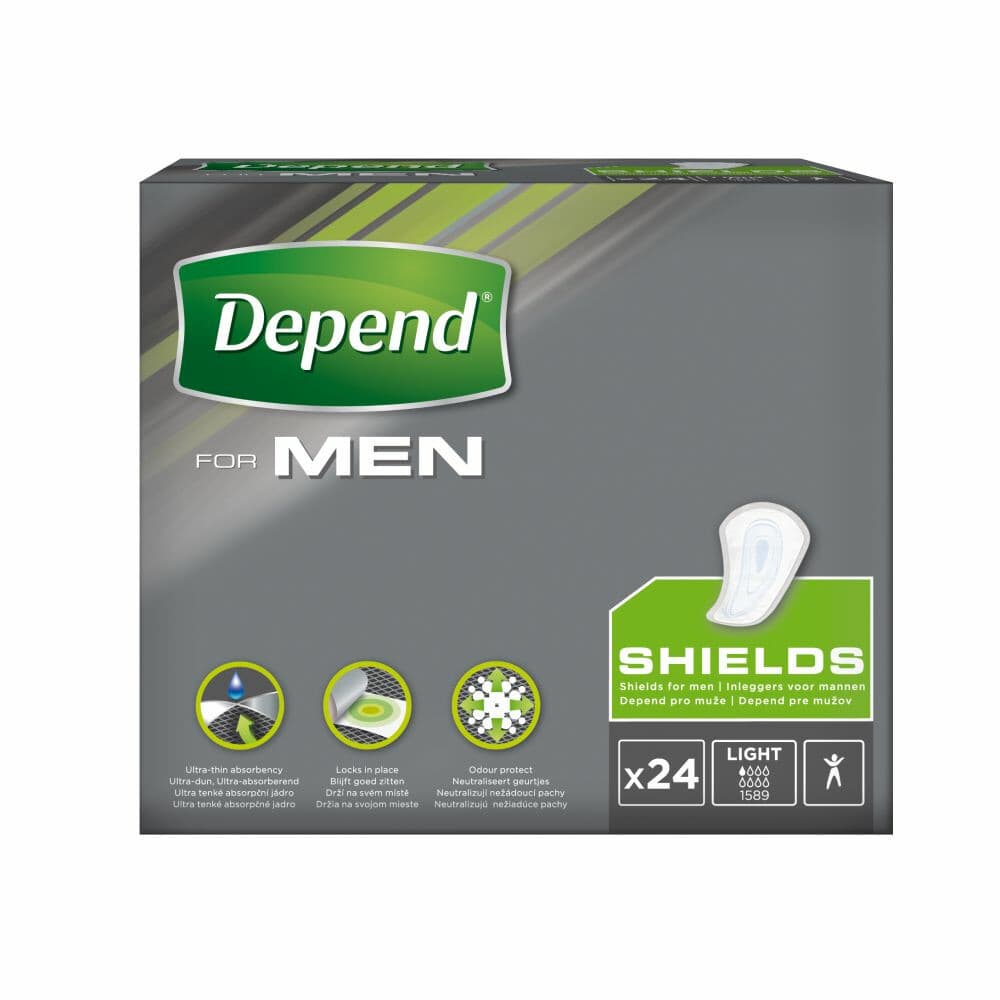 4x Depend for Men Shields 24 stuks