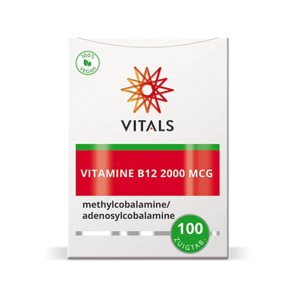 Gratis Verzending: 2x Vitals Vitamine B12 2000mcg 100 zuigtabletten