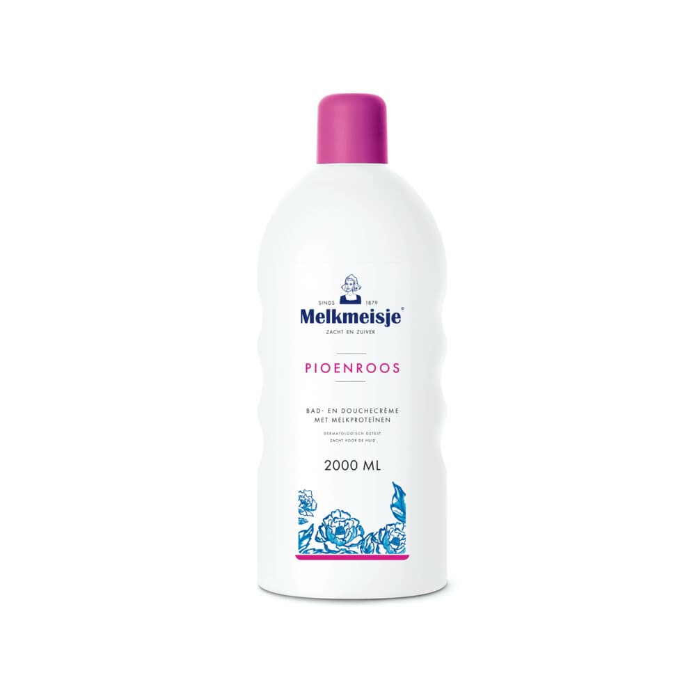 Melkmeisje Bad en Douche Crème Pioenroos 2000 ml