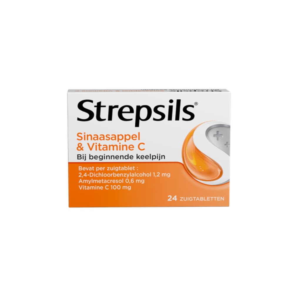 Strepsils Zuigtabletten Sinaasappel&Vitamine C 24 tabletten