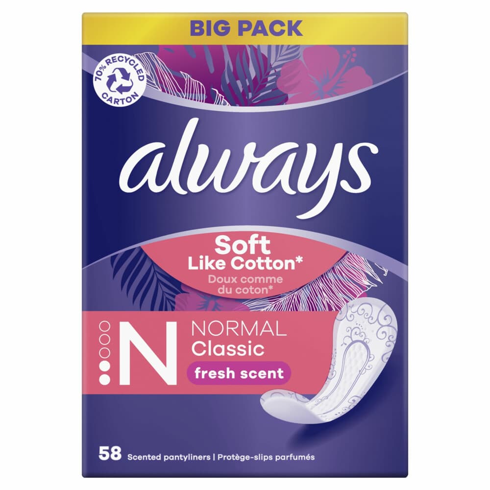 Always Inlegkruisjes Dailies Normal Classic Soft Like Cotton Fresh 58 stuks