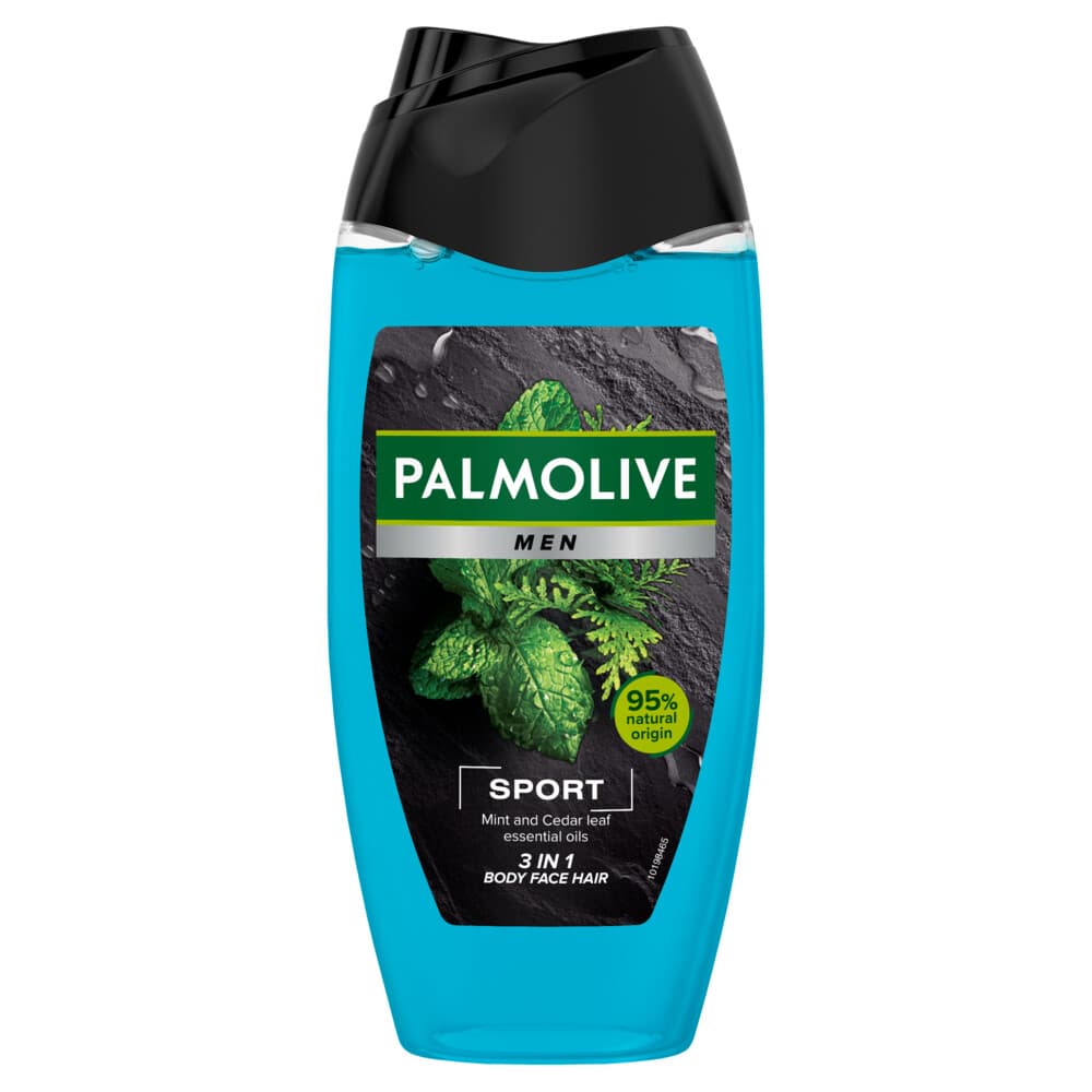 6x Palmolive Men 3-in-1 Body Face Hair Sport Etherische Oliën Munt Cedernaalden 250 ml
