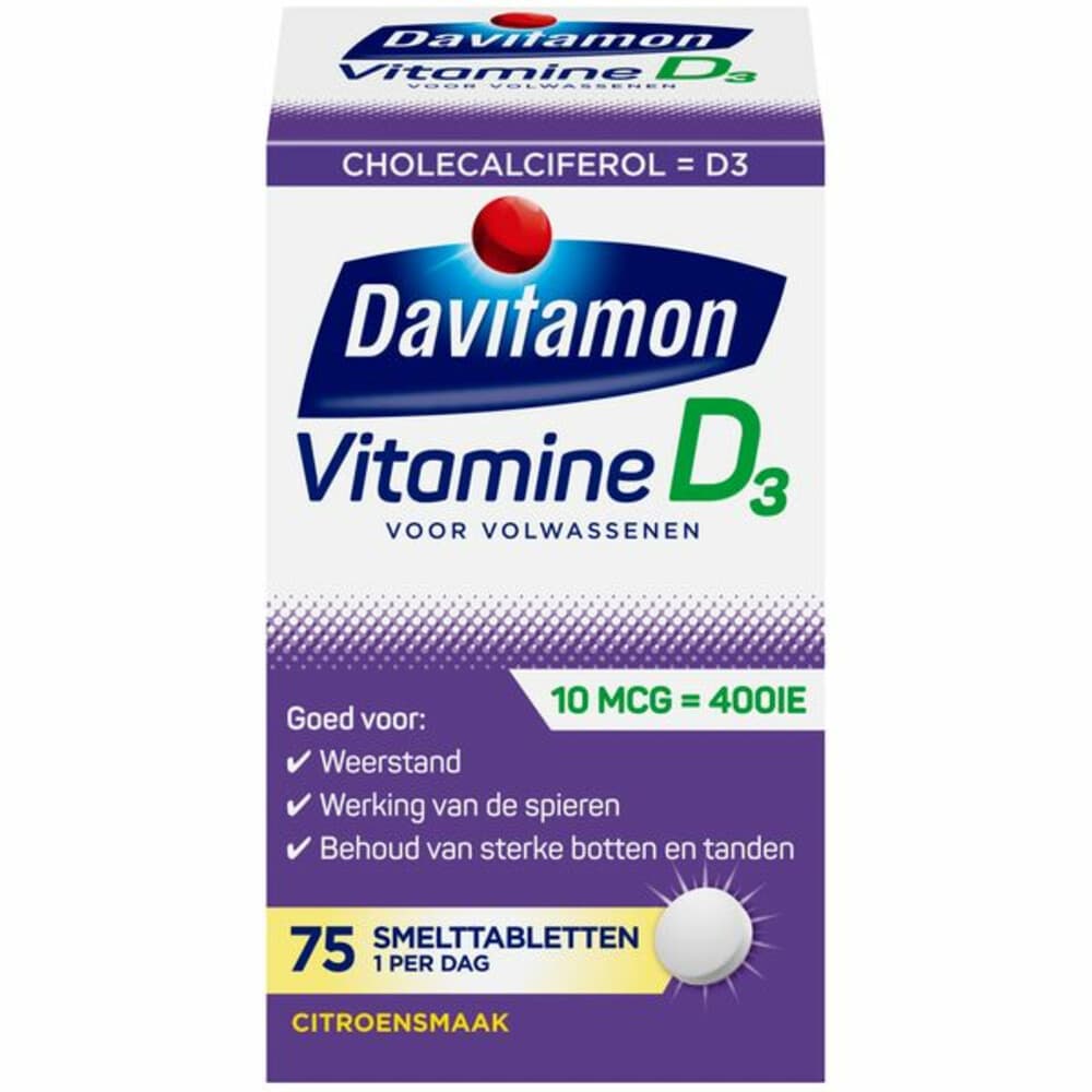 Gratis Verzending: Davitamon Vitamine D Volwassenen 75 smelttabletten