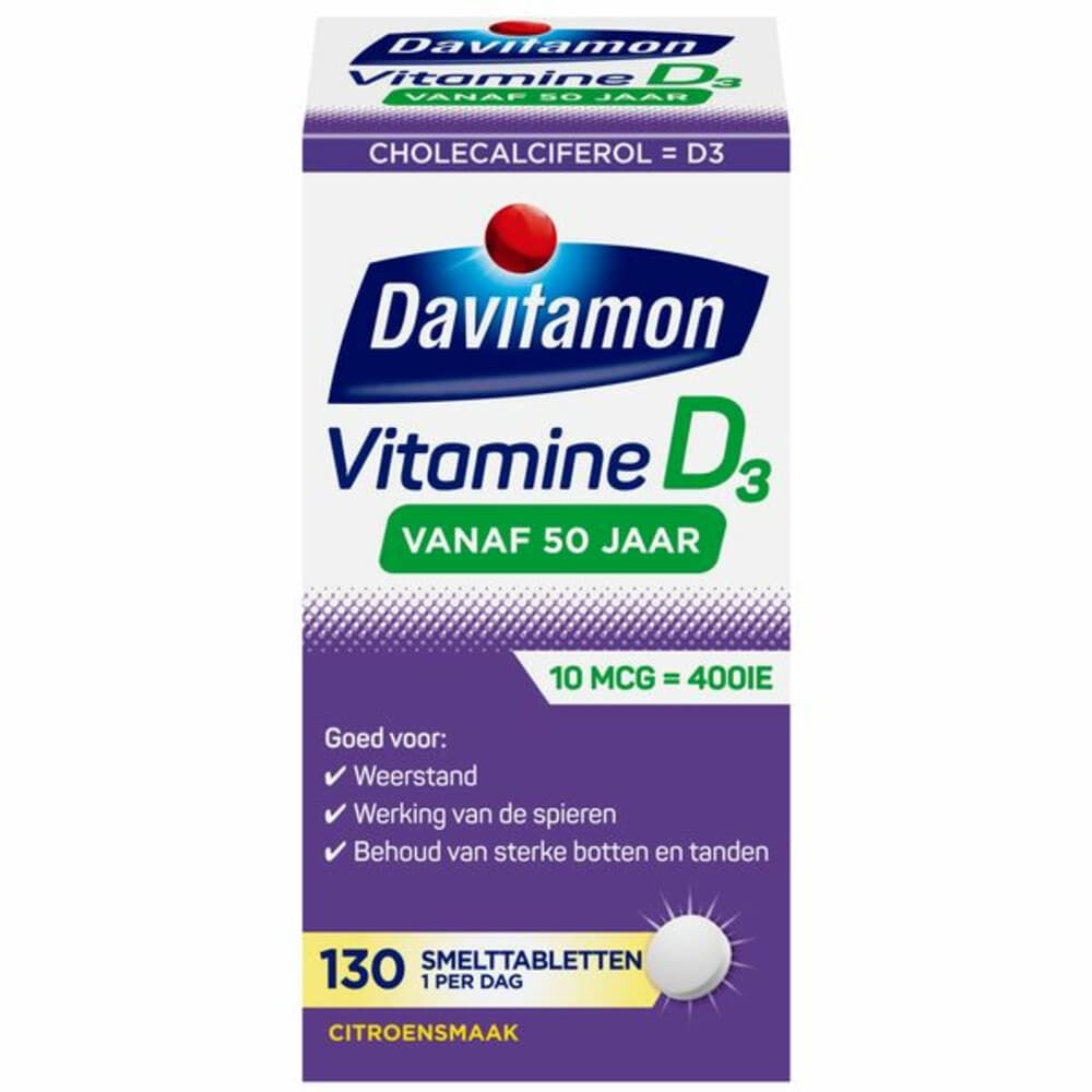 Gratis Verzending: Davitamon Vitamine D3 Vanaf 50 Jaar 130 smelttabletten