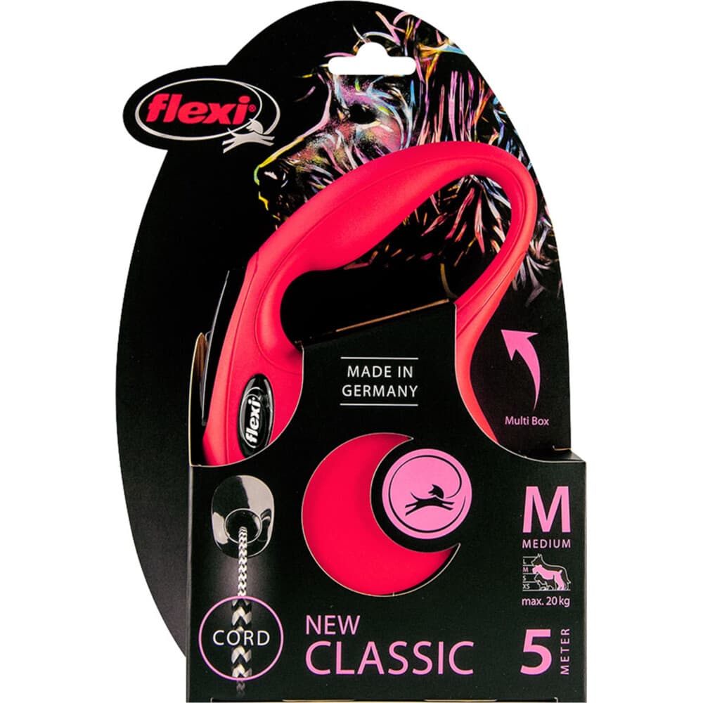 Flexi Rollijn Classic Koord 5 mtr tot 20 kg Rood