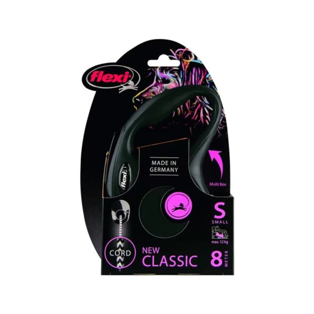 Flexi Rollijn Classic Koord 8 mtr tot 12 kg Zwart