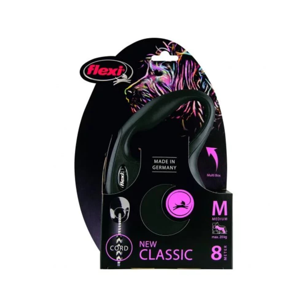 Flexi Rollijn Classic Koord 8 mtr tot 20 kg Zwart