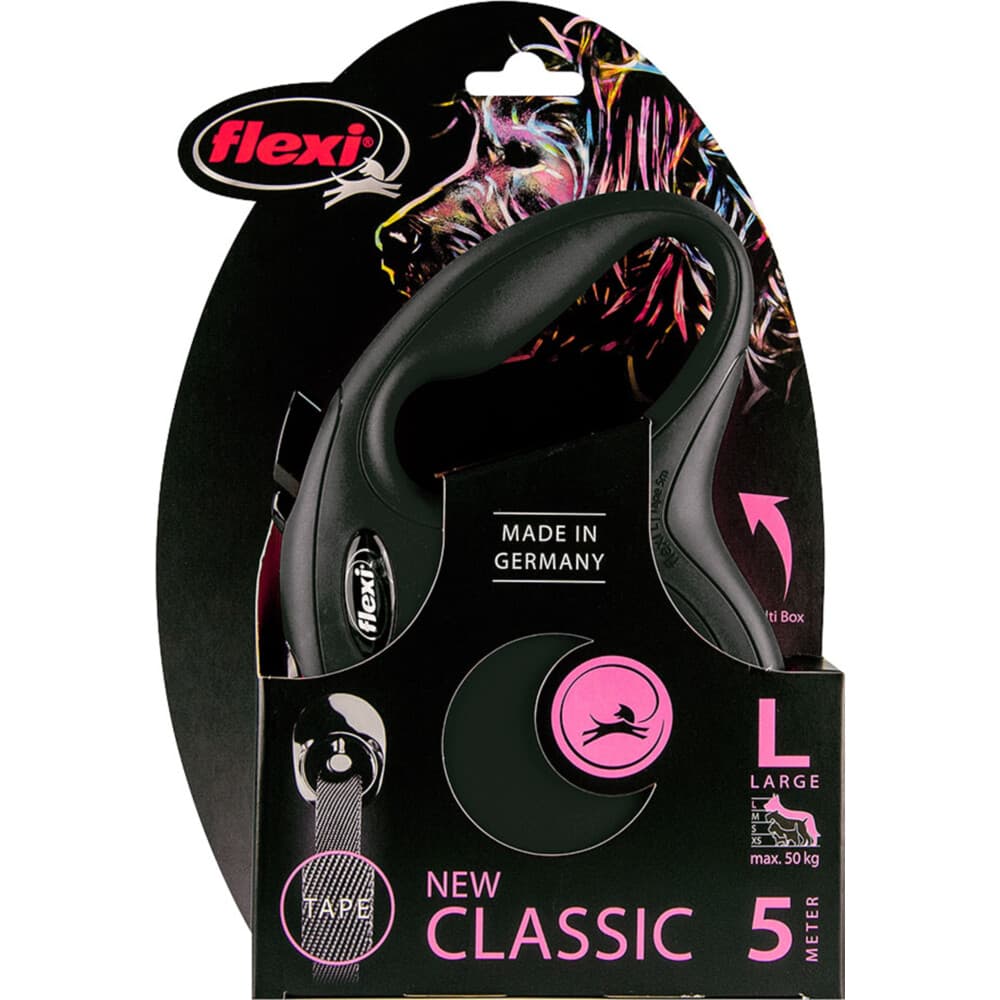 Flexi Rollijn Classic Tape 5 mtr tot 50 kg Zwart