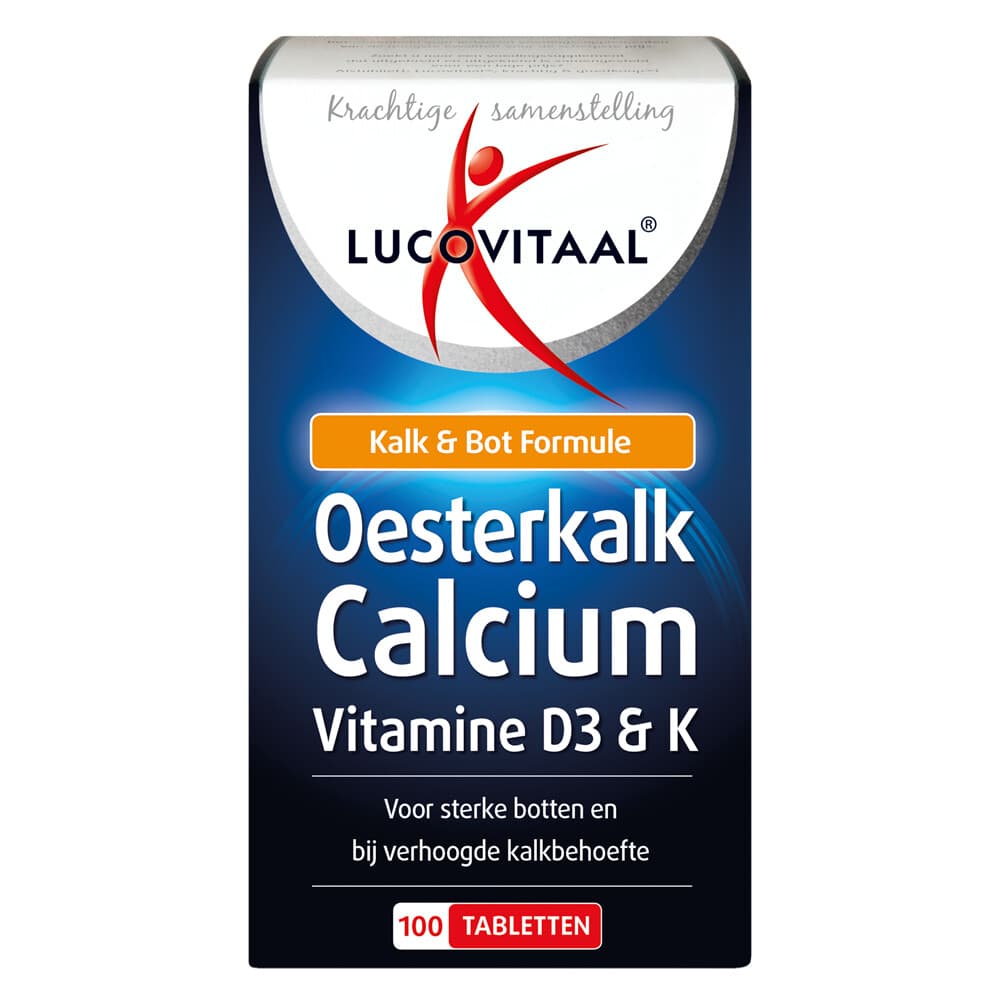 Gratis Verzending: 3x Lucovitaal Oesterkalk Calcium Vitamine D3&K 100 tabletten