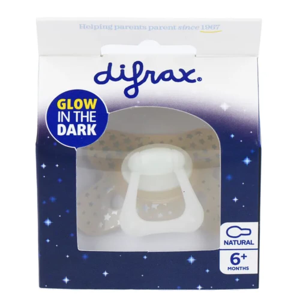 Difrax Fopspeen Natural 6+ mnd Glow In The Dark