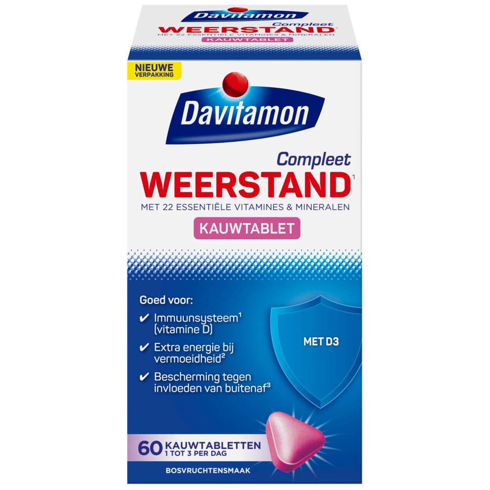 Gratis Verzending: Davitamon Compleet Weerstand Hoog Gedoseerd Bosvruchten 50 kauwtabletten