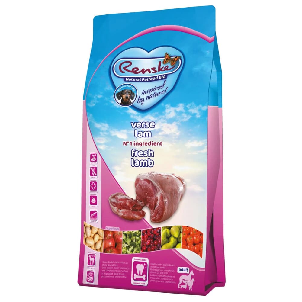 2x Renske Super Premium Graanvrij Adult Hondenvoer Lam 12 kg