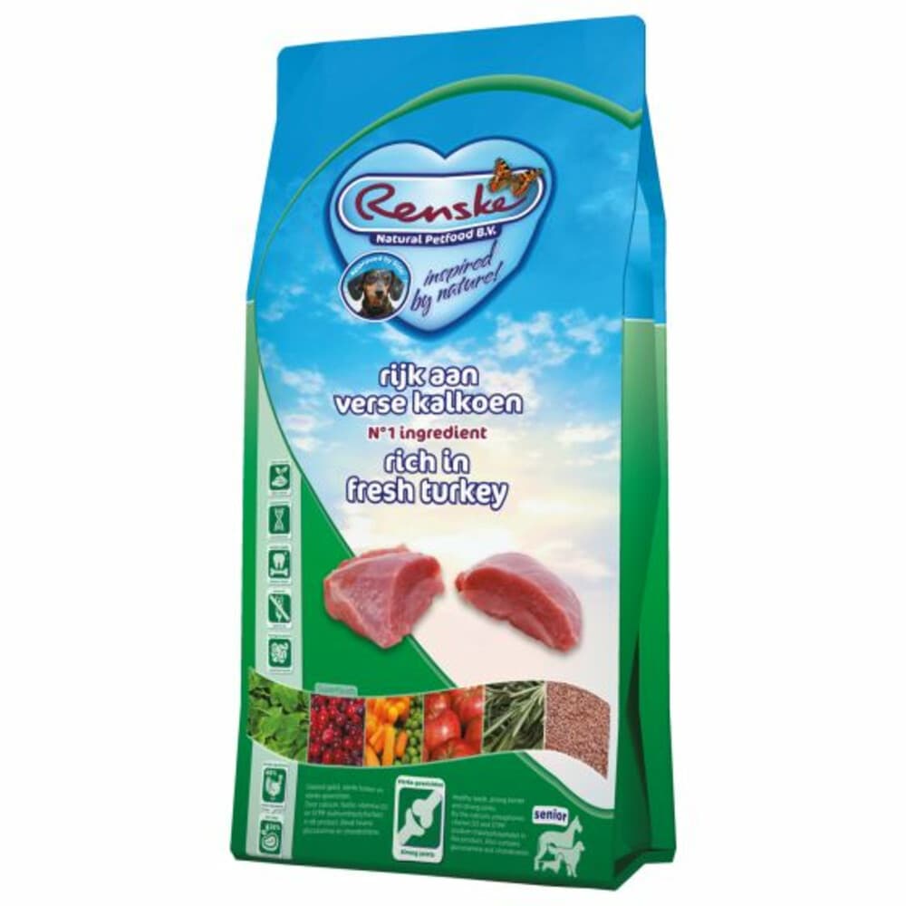 Renske Super Premium Graanvrij Senior Hondenvoer Kalkoen 12 kg