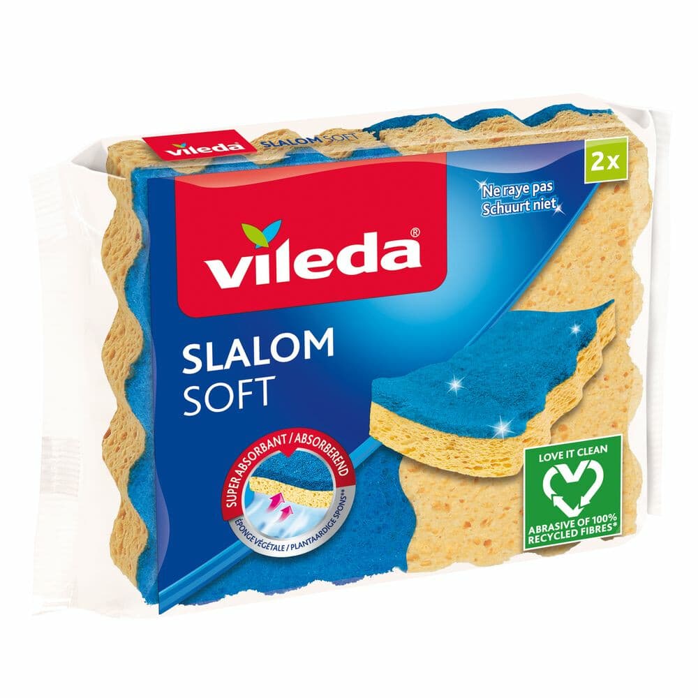 Vileda Schuursponsen Slalom Soft 2 stuks