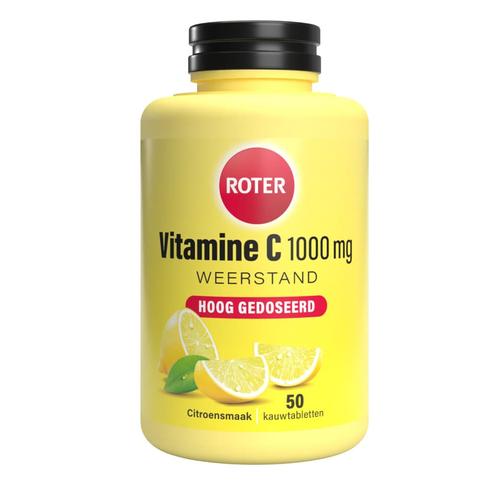 Gratis Verzending: 4x Roter Vitamine C 1000 mg Sterk Citroen 50 kauwtabletten