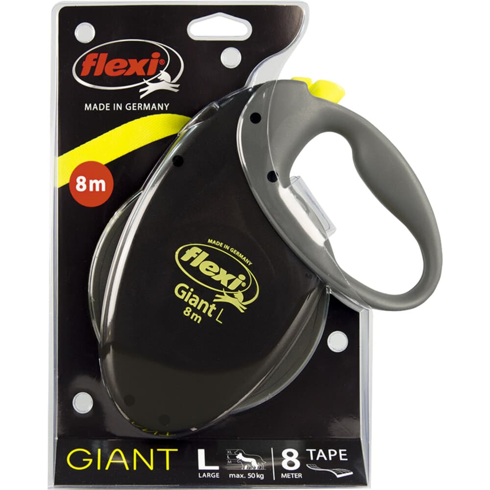 Flexi Rollijn Giant Tape 8 mtr tot 50 kg Neon Geel