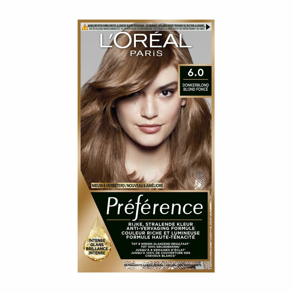 1+1 gratis: L'Oréal Préférence Permanente Haarkleuring 6.0 Donkerblond