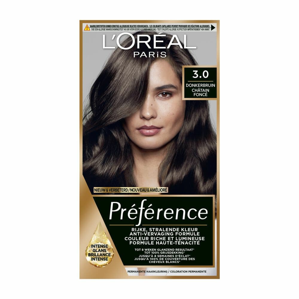 1+1 gratis: L'Oréal Préférence Permanente Haarkleuring 3.0 Donkerbruin