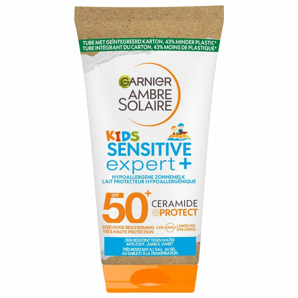 6x Garnier Ambre Solaire Sensitive Expert+ Kids Zonnebrandmelk SPF 50+ Reisformaat 50 ml